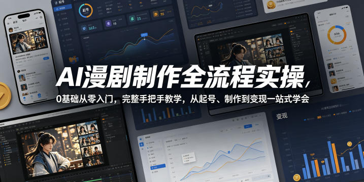 AI漫剧制作全流程实操，0基础从零入门，完整手把手教学，从起号、制作到变现一站式学会（更新） - 臻优资源网