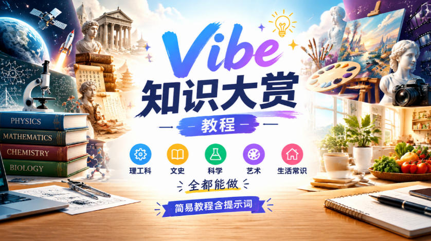 Vibe知识大赏教程，理工科、文史、科学、艺术、生活常识全都能做，简易教程含提示词 - 臻优资源网
