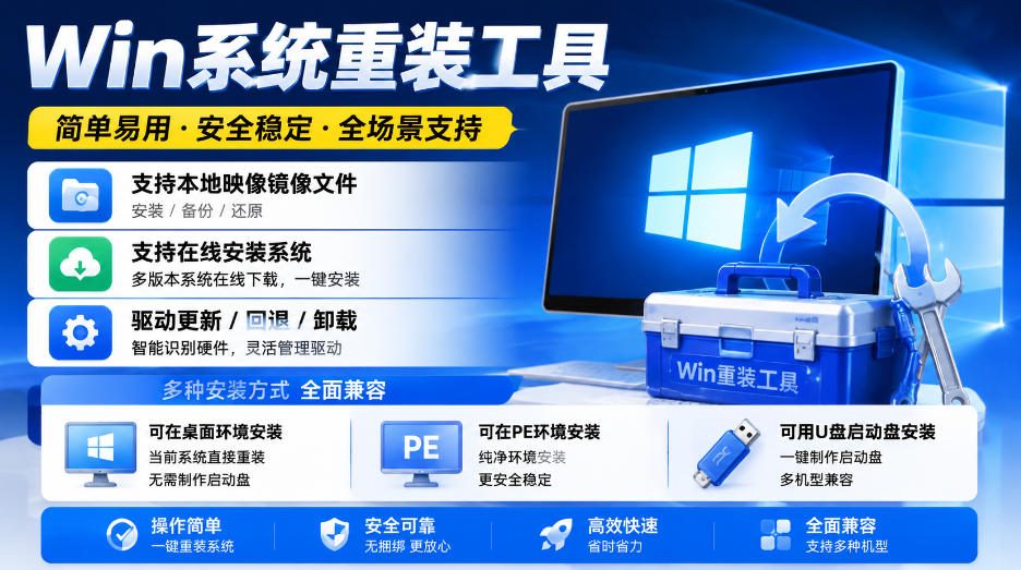 Win系统重装工具，支持本地映像镜像文件安装备份，简单易用-安全稳定-全场景支持 - 臻优资源网