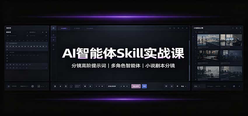 AI智能体Skill实战课：分镜高阶提示词，多角色智能体，小说剧本分镜 - 臻优资源网