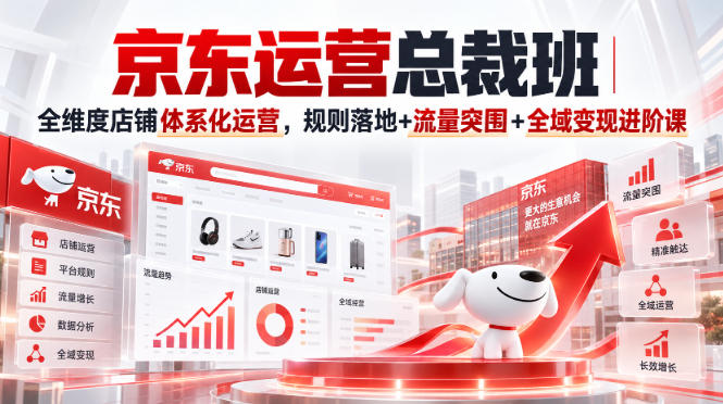 京东运营总裁班｜全维度店铺体系化运营，规则落地+流量突围+全域变现进阶课 - 臻优资源网