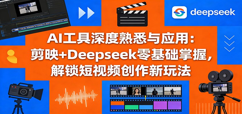AI工具深度熟悉与应用：剪映+Deepseek零基础掌握，解锁短视频创作新玩法 - 臻优资源网