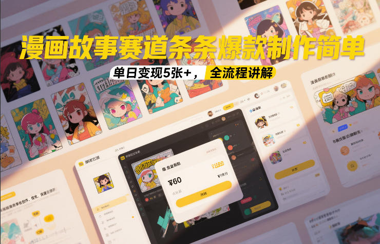 漫画故事赛道条条爆款制作简单,单日变现5张+,全流程讲解 - 臻优资源网
