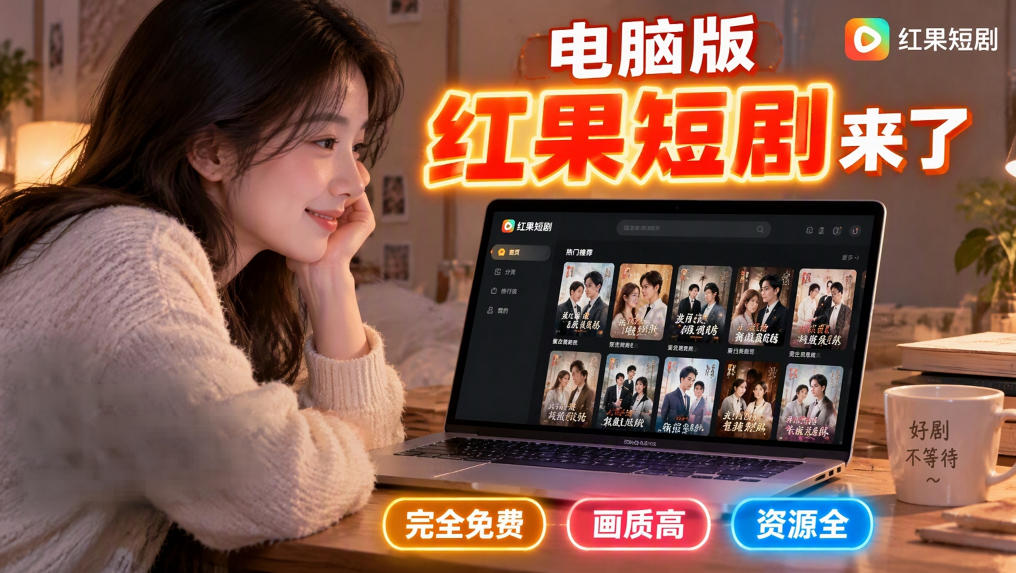 手机看短剧费眼？电脑版红果短剧来了，完全免费、画质高、资源全 - 臻优资源网