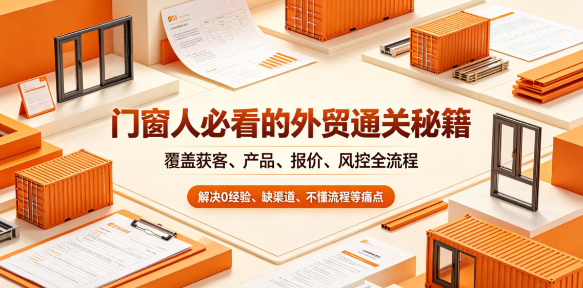 门窗人必看的外贸通关秘籍，块覆盖获客、产品、报价、风控全流程，解决0经验、缺渠道、不懂流程等痛点 - 臻优资源网