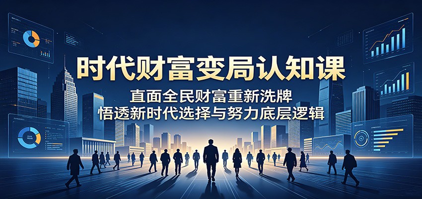 时代财富变局认知课：直面全民财富重新洗牌，悟透新时代选择与努力底层逻辑 - 臻优资源网