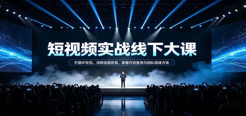短视频实战线下大课：打磨IP定位，深耕选题获客，掌握内容复用与团队搭建方法 - 臻优资源网