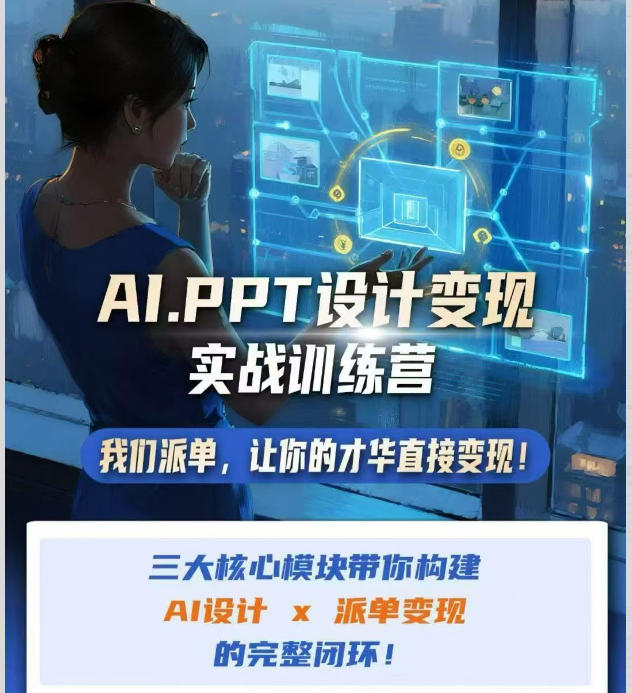 AI+PPT设计变现实战训练营，我们派单，让你的才华直接变现，三大核心模块带你构建Al设计x派单变现的完整闭环 - 臻优资源网