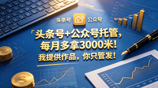 头条号+公众号托管，每月多拿3000米！我提供作品，你只管发！【揭秘】 - 臻优资源网