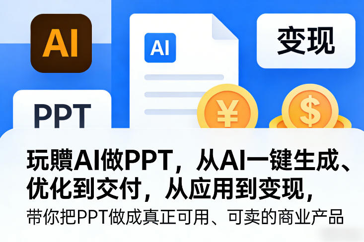 玩賺AI做PPT，从AI一键生成、优化到交付，从应用到变现，带你把PPT做成真正可用、可卖的商业产品（更新0513） - 臻优资源网