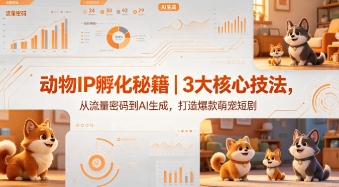 动物IP孵化秘籍｜3大核心技法，从流量密码到AI生成，打造爆款萌宠短剧 - 臻优资源网