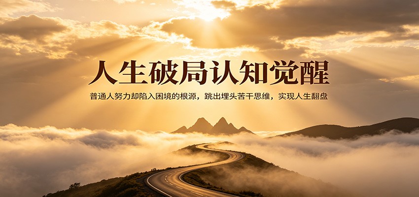人生破局认知觉醒，普通人努力却陷入困境的根源，跳出埋头苦干思维，实现人生翻盘 - 臻优资源网