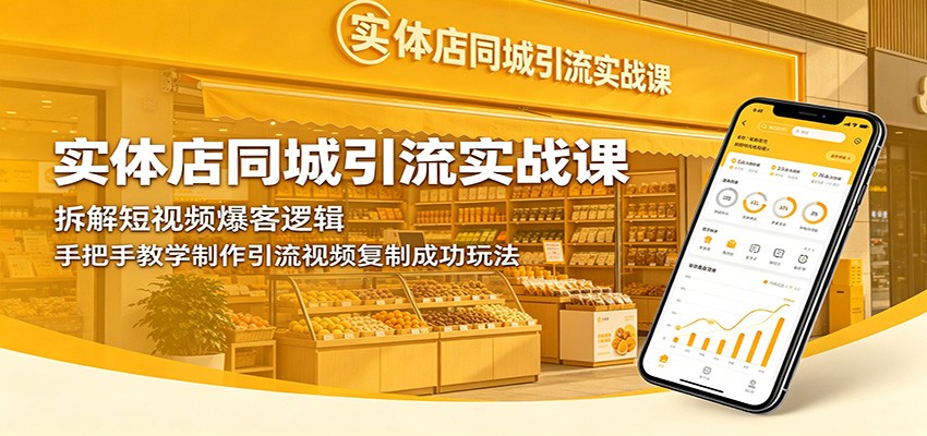 实体店同城引流实战课：拆解短视频爆客逻辑，手把手教学制作引流视频复制成功玩法 - 臻优资源网