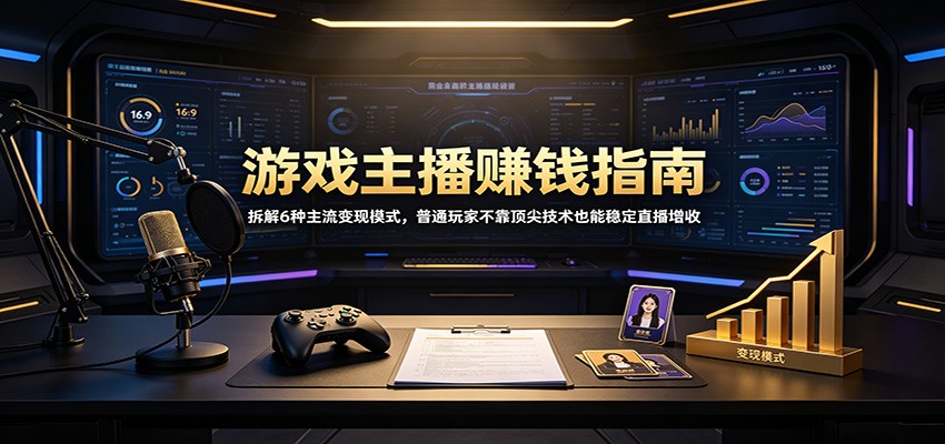 游戏主播赚钱指南：拆解6种主流变现模式，普通玩家不靠顶尖技术也能稳定直播增收 - 臻优资源网