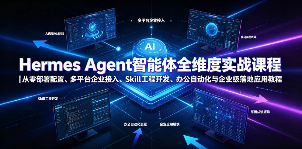 Hermes Agent智能体全维度实战课程｜从零部署配置、多平台企业接入、Skill工程开发、办公自动化与企业级落地应用教程 - 臻优资源网