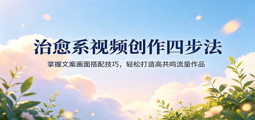 治愈系视频创作四步法：掌握文案画面搭配技巧，轻松打造高共鸣流量作品 - 臻优资源网