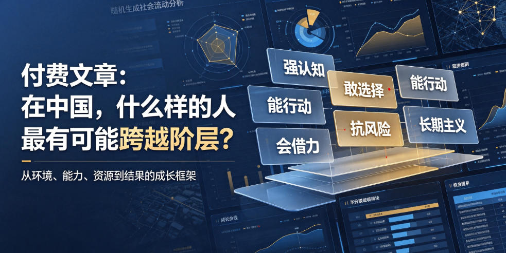 付费文章：在中国，什么样的人最有可能跨越阶层？ - 臻优资源网