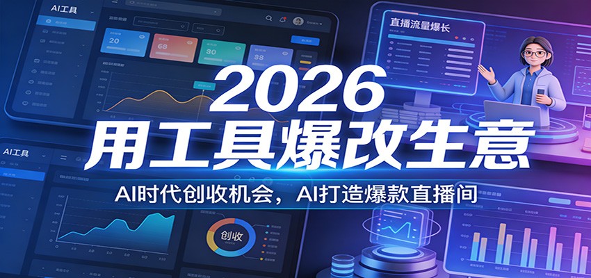 2026用工具爆改生意，AI时代创收机会，AI打造爆款直播间 - 臻优资源网