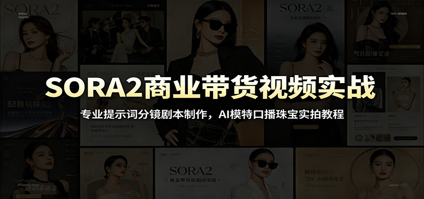 SORA2商业带货视频实战：专业提示词分镜剧本制作，AI模特口播珠宝实拍教程 - 臻优资源网