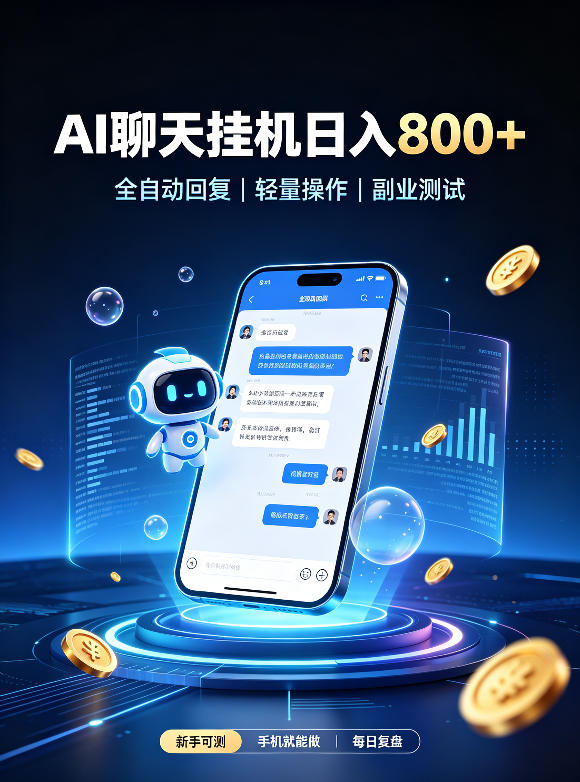 AI聊天挂G项目，日入800+，适用个人副业，工作室矩阵操作，无需真人实时值守【揭秘】 - 臻优资源网
