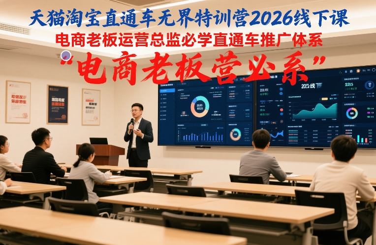 天猫淘宝直通车无界特训营2026线下课，电商老板运营总监必学直通车推广体系 - 臻优资源网