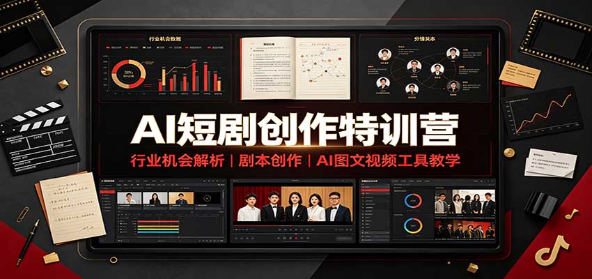 AI短剧创作特训营：行业机会解析，剧本创作，AI图文视频工具教学（文字版） - 臻优资源网