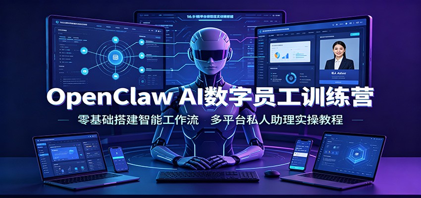 OpenClaw AI数字员工训练营：零基础搭建智能工作流，多平台私人助理实操教程 - 臻优资源网