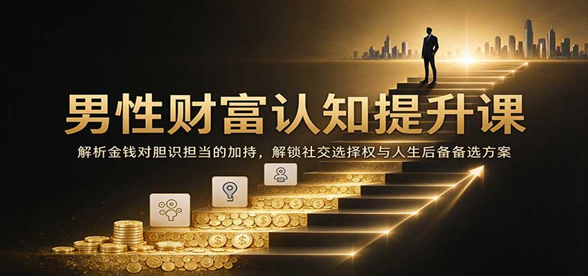 男性财富认知提升课：解析金钱对胆识担当的加持，解锁社交选择权与人生后备备选方案 - 臻优资源网