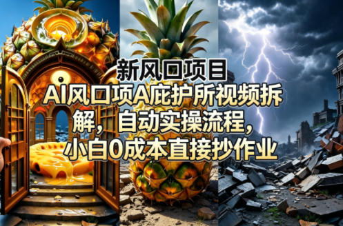 新风口项目AI庇护所视频拆解，自动实操流程，小白0成本直接抄作业 - 臻优资源网