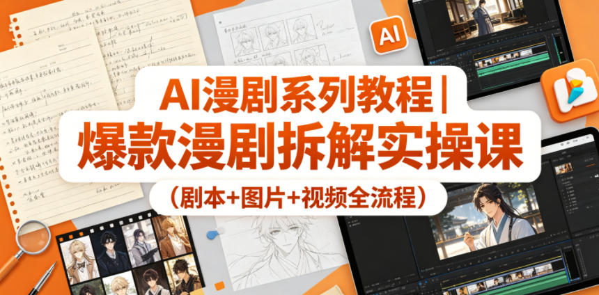 AI漫剧系列教程｜爆款漫剧拆解实操课（剧本+图片+视频全流程） - 臻优资源网