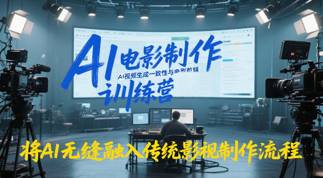 AI电影制作训练营，掌握AI视频生成一致性与电影剪辑，将AI无缝融入传统影视制作流程 - 臻优资源网