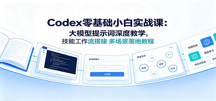 Codex零基础小白实战课：大模型提示词深度教学，技能工作流搭建多场景落地教程 - 臻优资源网