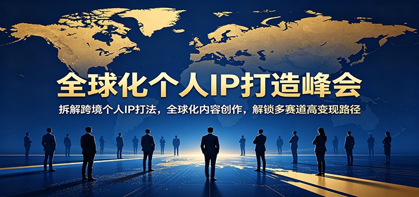 全球化个人IP打造峰会:拆解跨境个人IP打法,全球化内容创作,解锁多赛道高变现路径 - 臻优资源网