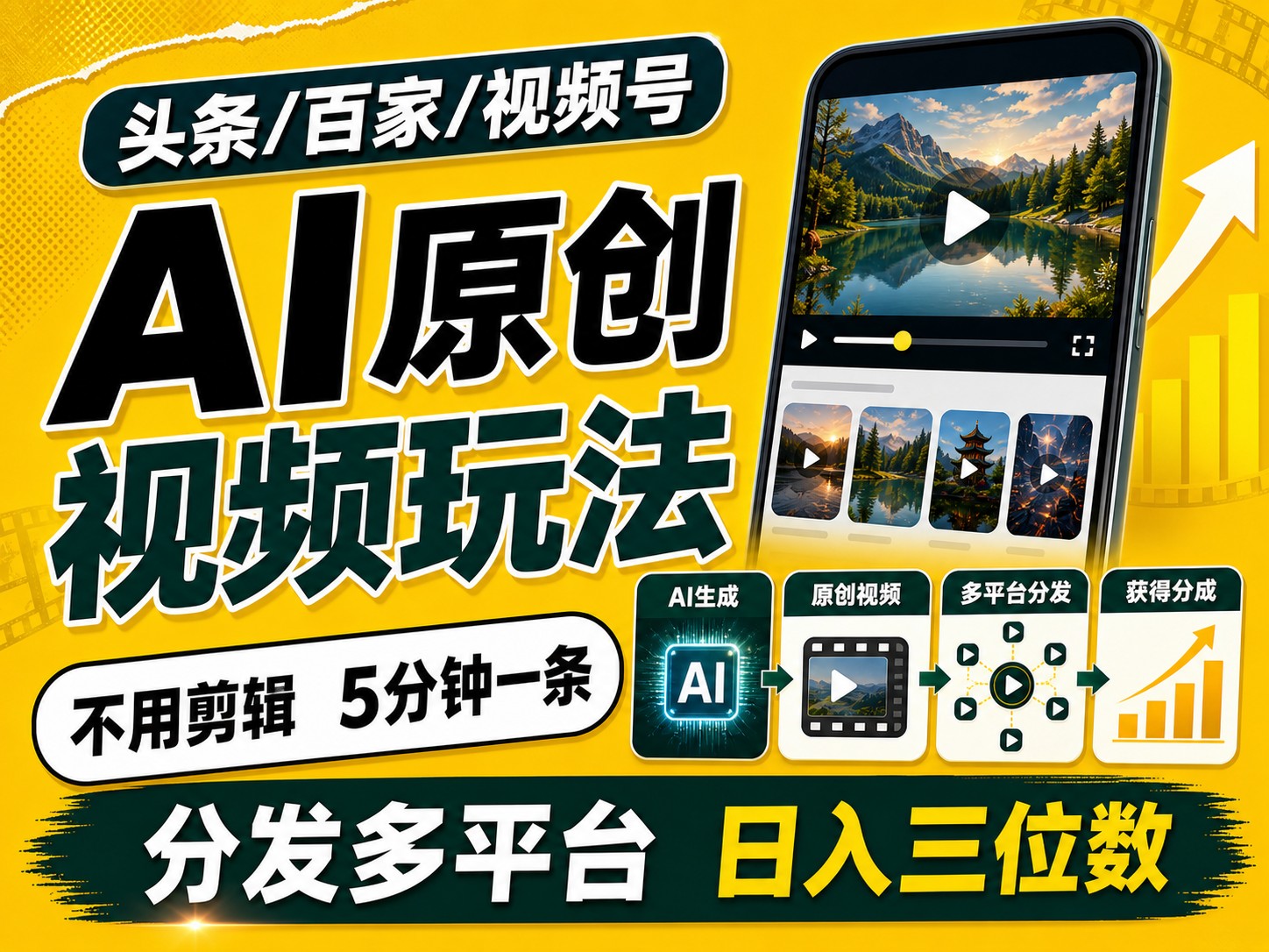 2026头条百家号升级玩法 5分钟一条原创视频 发多平台赚收 - 臻优资源网