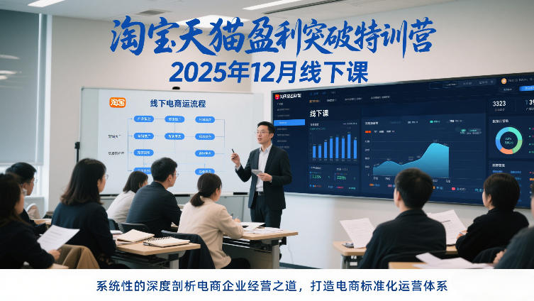 淘宝天猫盈利突破特训营25年12月线下课，系统性的深度剖析电商企业经营之道，打造电商标准化运营体系 - 臻优资源网