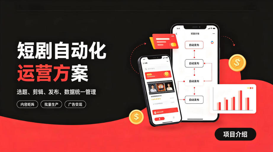 快手全自动短剧矩阵项目|自动化分发,流量持续变现【揭秘】 - 臻优资源网