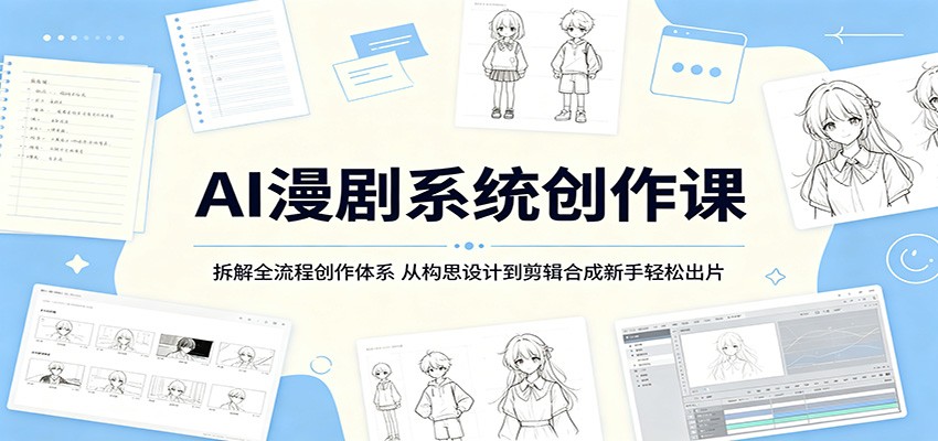 AI漫剧系统创作课：拆解全流程创作体系，从构思设计到剪辑合成新手轻松出片 - 臻优资源网