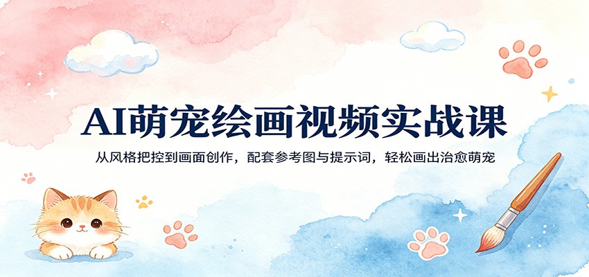 AI萌宠绘画视频实战课：从风格把控到画面创作，配套参考图与提示词，轻松画出治愈萌宠 - 臻优资源网
