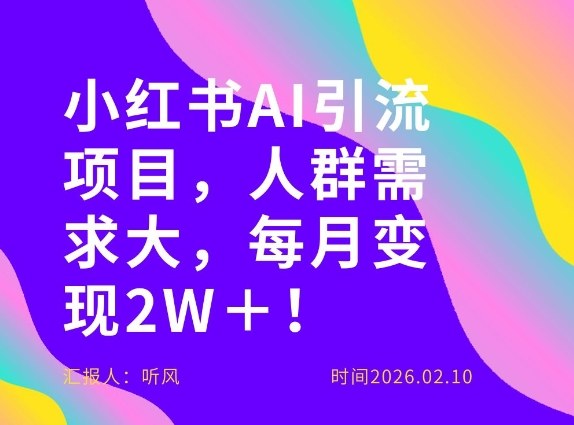 她通过这个AI项目每月做到2W＋的收入，最新小红书AI项目，人群需求大！ - 臻优资源网