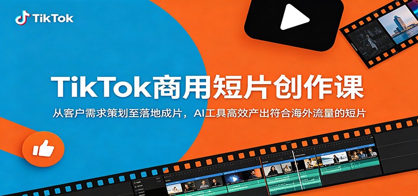 TikTok商用短片创作课：从客户需求策划至落地成片，AI工具高效产出符合海外流量的短片 - 臻优资源网