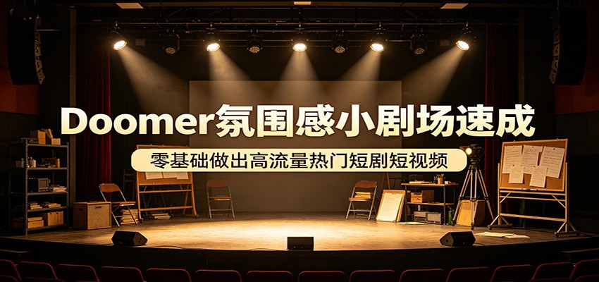 Doomer氛围感小剧场速成，零基础做出高流量热门短剧短视频 - 臻优资源网