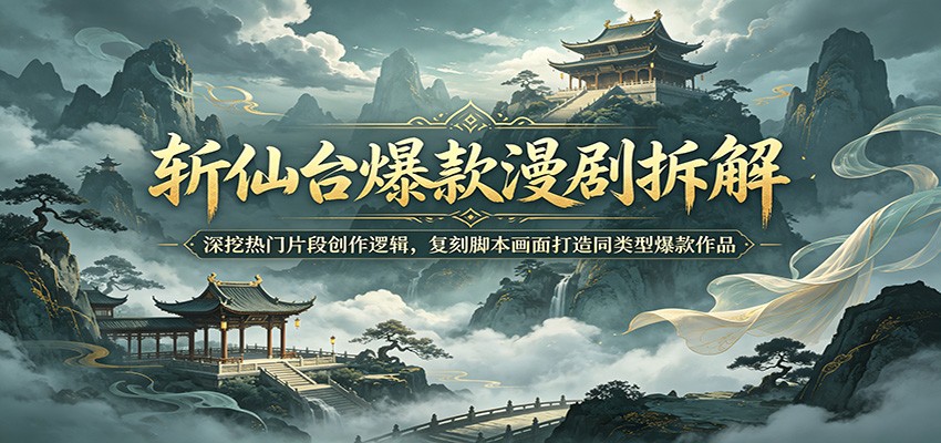 斩仙台爆款漫剧拆解：深挖热门片段创作逻辑，复刻脚本画面打造同类型爆款作品 - 臻优资源网