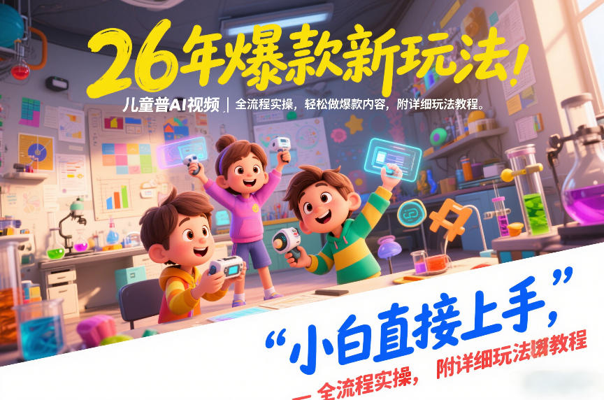 26年爆款新玩法，儿童科普AI视频，全流程实操，轻松做爆款内容，小白直接上手，附详细玩法教程 - 臻优资源网