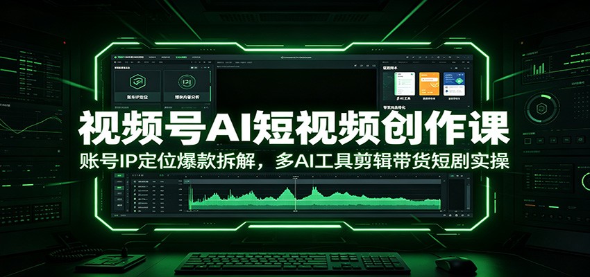 视频号AI短视频创作课：账号IP定位爆款拆解，多AI工具剪辑带货短剧实操 - 臻优资源网