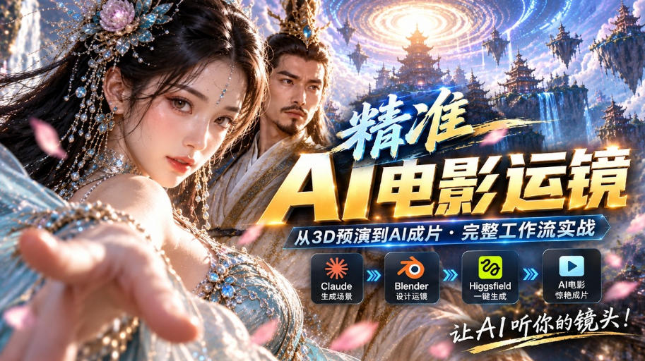 AI视频终于能精准运镜了！Claude+Blender+Higgsfield免费插件实测 - 臻优资源网
