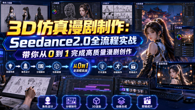 3D仿真漫剧制作：Seedance2.0全流程实战，带你从0到1完成高质量漫剧创作 - 臻优资源网