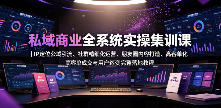 私域商业全系统实操课｜IP定位公域引流、社群精细化运营、朋友圈内容打造、高客单成交与用户裂变完整落地教程 - 臻优资源网