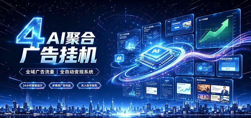 全域广告流量聚合,AI无人挂机稳赚佣金,打造长期稳定被动收入副业 - 臻优资源网