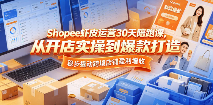 Shopee虾皮运营30天陪跑课，从开店实操到爆款打造，稳步撬动跨境店铺盈利增收 - 臻优资源网
