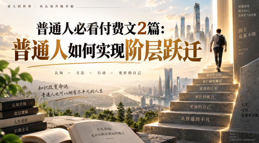 普通人必看付费文2篇：普通人如何实现阶层跃迁 - 臻优资源网